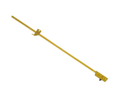 A long, slender yellow staff with a metal clamp at its center.