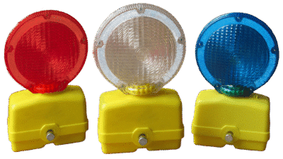 Magnetic Flashing Lights in red, white, and blue with yellow bases